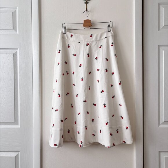 For Love And Lemons Talia Rosebud Embroidered A-Line Midi Skirt - Picture 6 of 11